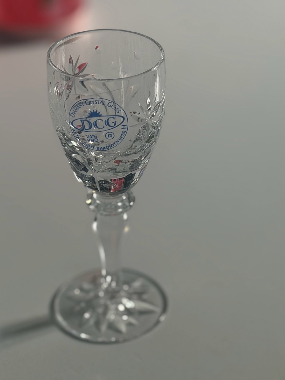 6pieces DC Cut Crystal Wine Goblet - Clear